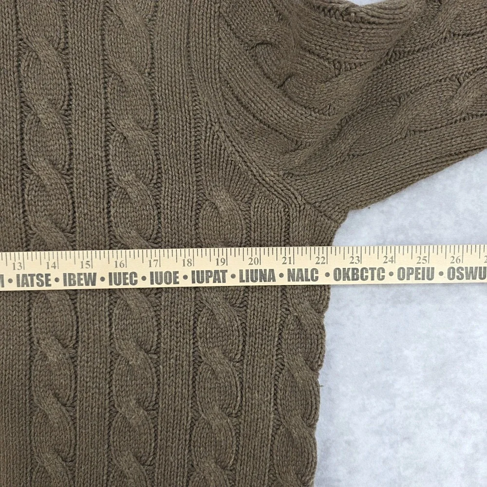 Vintage Polo Ralph Lauren Sweater‎ Mens L Brown 100% Silk Cable Knit Shawl 90s